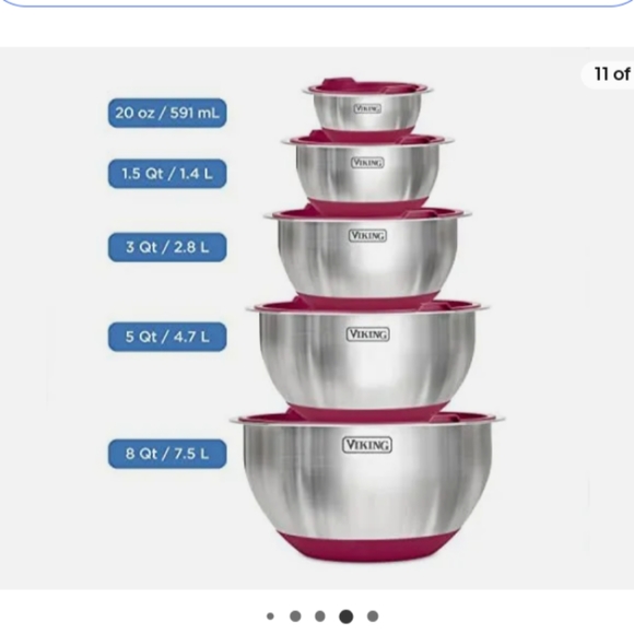 Viking 10 piece stainless mixing bowl with lid set - Picture 7 of 8